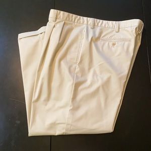 Chaps sand front pleat pant
